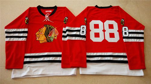 Mitchell And Ness 1960-61 Blackhawks #88 Patrick Kane Red Stitched Jersey