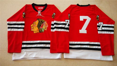 Mitchell And Ness 1960-61 Blackhawks #7 Chris Chelios Red Stitched Jersey