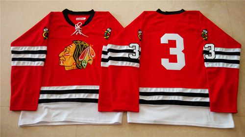 Mitchell And Ness 1960-61 Blackhawks #3 Keith Magnuson Red Stitched Jersey