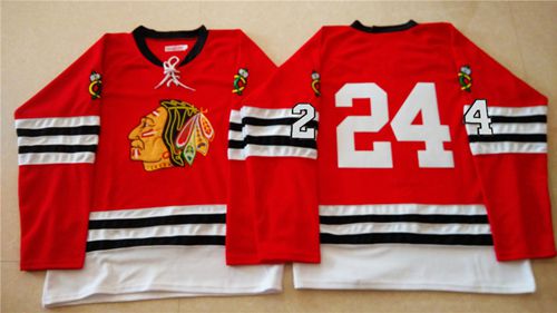 Mitchell And Ness 1960-61 Blackhawks #24 Martin Havlat Red Stitched Jersey