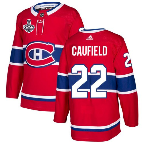 Montreal Canadiens #22 Cole Caufield 2021 Red Stanley Cup Final Stitched Jersey