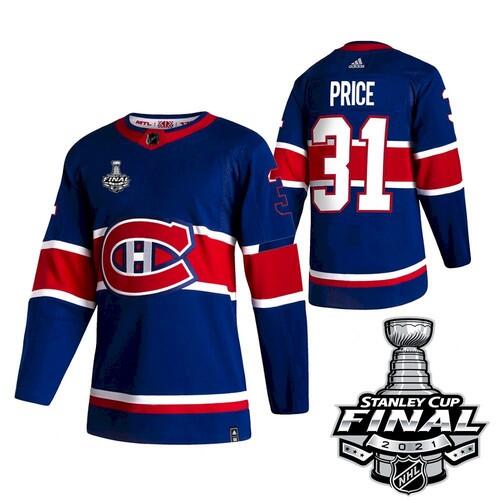 Montreal Canadiens #31 Carey Price 2021 Blue Stanley Cup Final Stitched Jersey