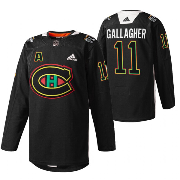 Montreal Canadiens #11 Brendan Gallagher 2022 Black Warm Up History Night Stitched Jersey