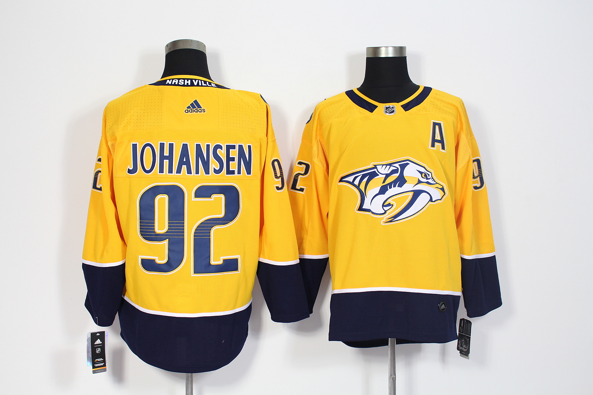 Nashville Predators #92 Ryan Johansen Yellow Stitched Adidas Jersey
