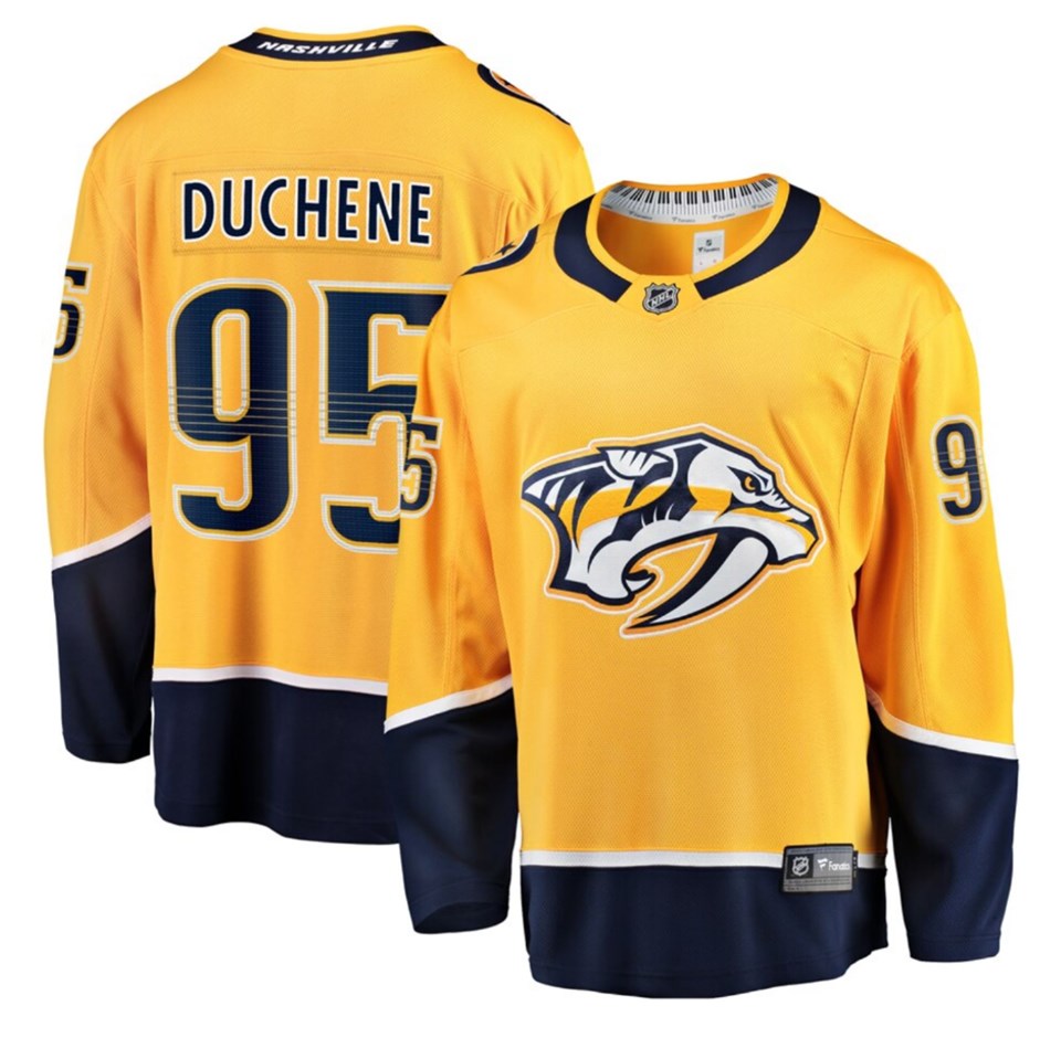 Nashville Predators #95 Matt Duchene Yellow Stitched Jersey