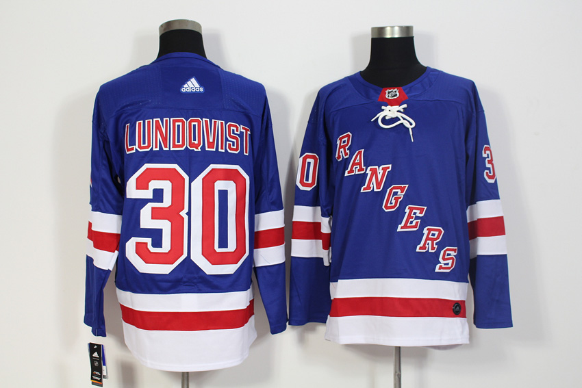 New York Rangers #30 Henrik Lundqvist Royal Blue Stitched Adidas Jersey