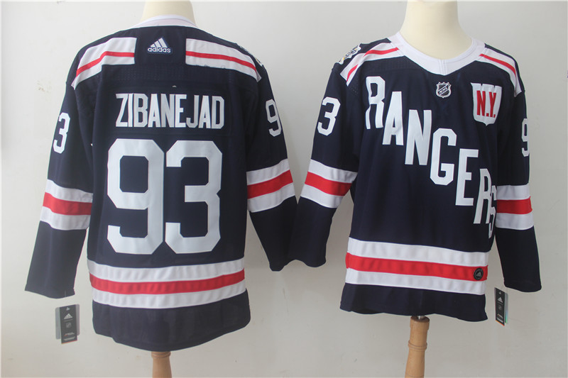 New York Rangers #93 Mika Zibanejad Navy 2018 Winter Classic Authentic Stitched Adidas Jersey