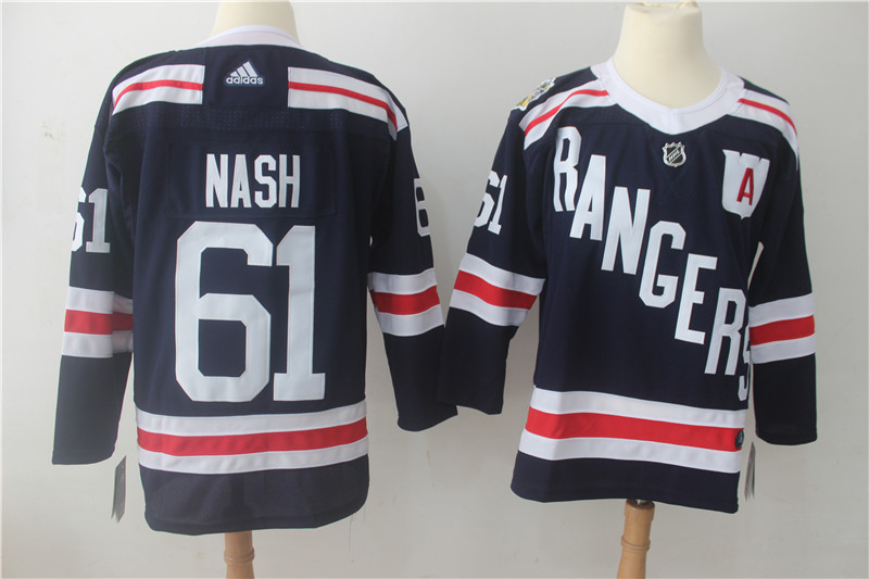 New York Rangers #61 Rick Nash Navy 2018 Winter Classic Authentic Stitched Adidas Jersey