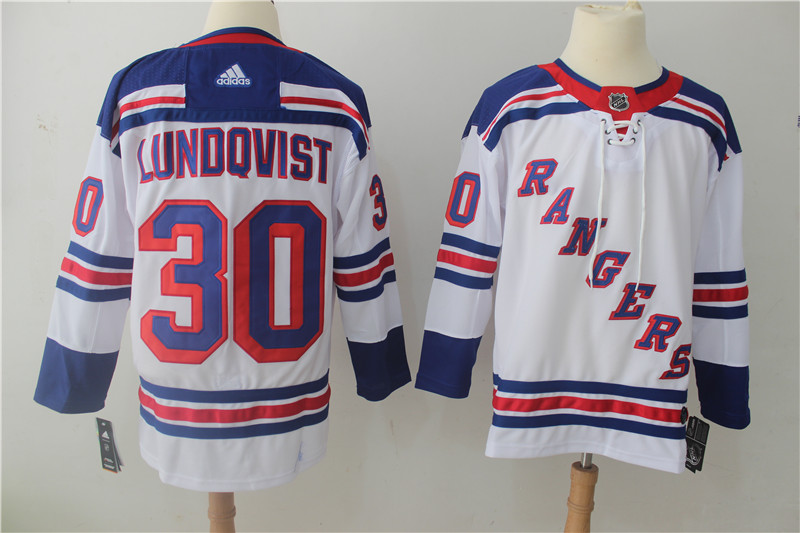 New York Rangers #30 Henrik Lundqvist White Stitched Adidas Jersey