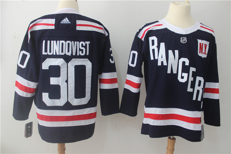 New York Rangers #30 Henrik Lundqvist Navy 2018 Winter Classic Authentic Stitched Adidas Jersey