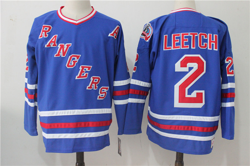 New York Rangers #2 Brian Leetch Royal Throwback CCM Stitched Jersey