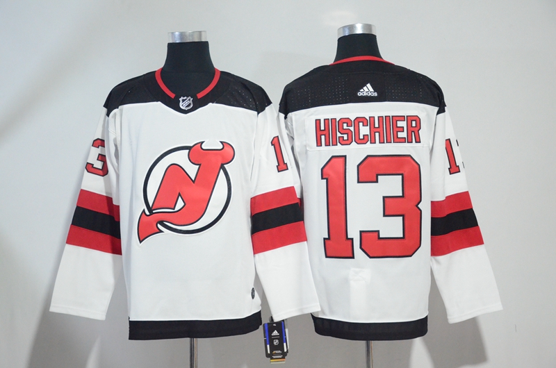 New Jersey Devils #13 Nico Hischier White Stitched Jersey