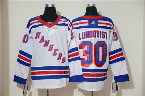 New York Rangers #30 Henrik Lundqvist White Stitched Jersey