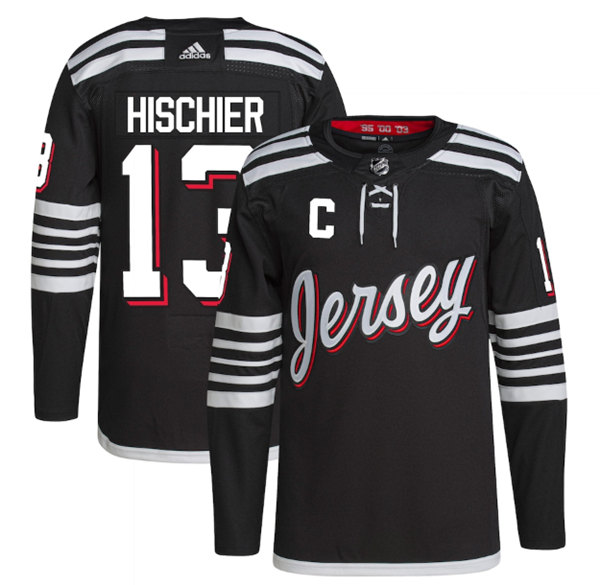 New Jersey Devils #13 Nico Hischier 2021 22 Black Stitched Jersey