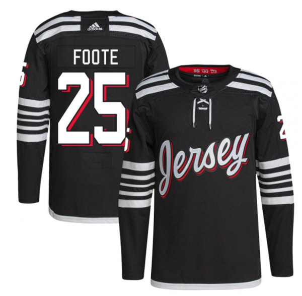 New Jersey Devils #25 Nolan Foote 2021 22 Black Stitched Jersey