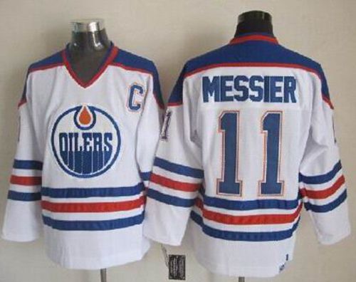 Oilers #11 Mark Messier White CCM Throwback Stitched Jersey