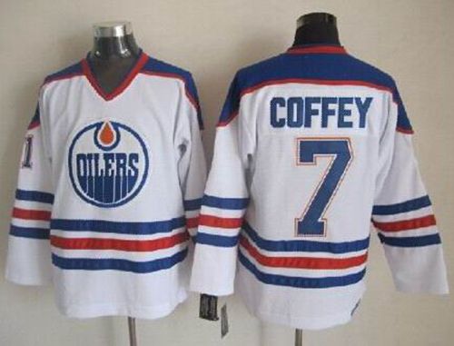 Oilers #7 Paul Coffey White CCM Throwback Stitched Jersey