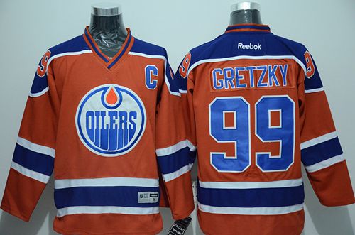 Oilers #99 Wayne Gretzky Orange CCM Throwback Stitched Jersey