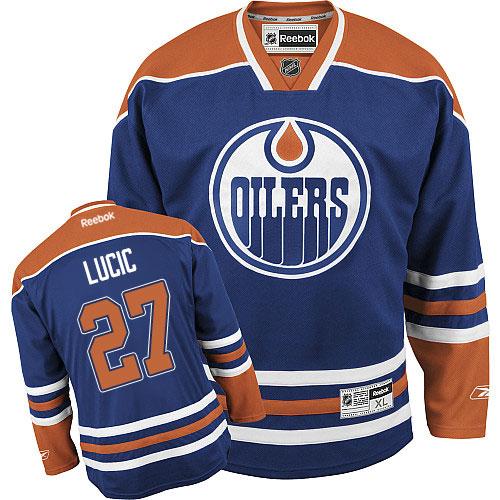 Oilers #27 Milan Lucic Light Blue Home Stitched Jersey