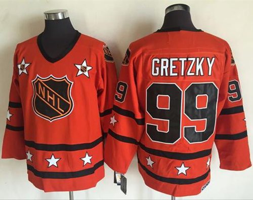 Oilers #99 Wayne Gretzky Orange All Star CCM Throwback Stitched Jersey