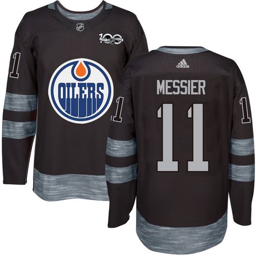 Oilers #11 Mark Messier Black 1917-2017 100th Anniversary Stitched Jersey