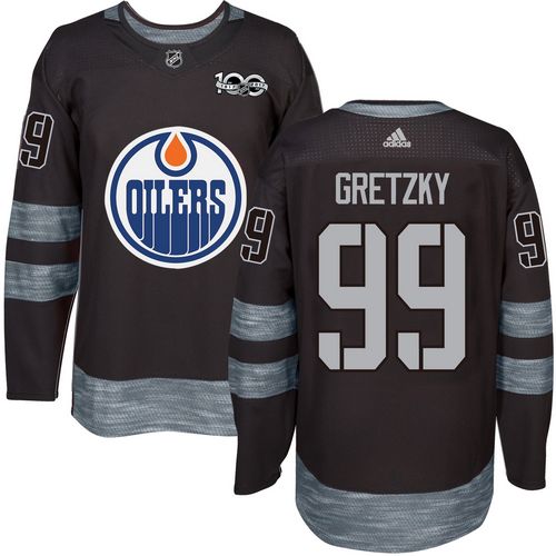 Oilers #99 Wayne Gretzky Black 1917-2017 100th Anniversary Stitched Jersey