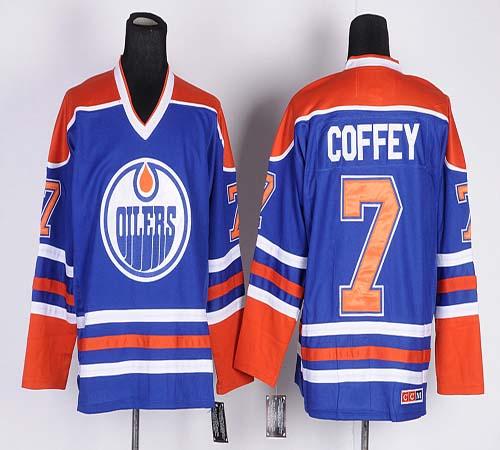 Oilers #7 Paul Coffey Light Blue CCM Throwback Stitched Jersey