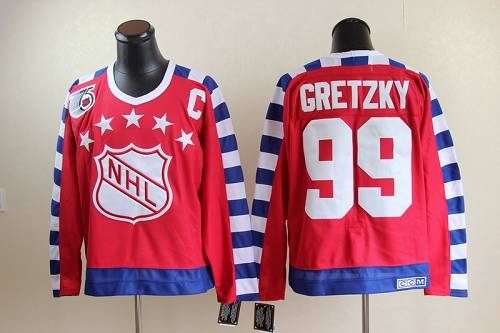 Oilers #99 Wayne Gretzky Red All Star CCM Throwback 75TH Stitched Jersey
