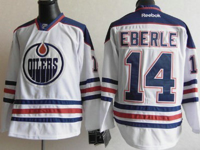 Oilers #14 Jordan Eberle White Stitched Jersey