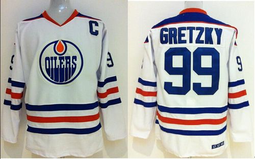 Oilers Wayne Gretzky #99 Stitched White CCM Throwback Jersey