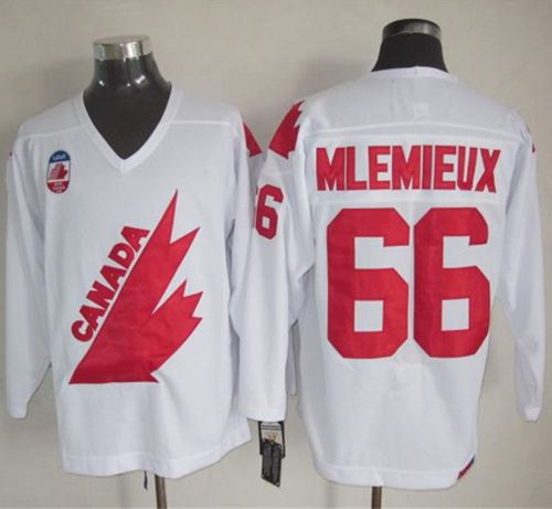 Olympic 1991 CA. #66 Mario Lemieux White CCM Throwback Stitched Jersey