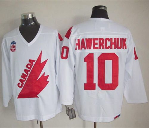 Olympic 1991 CA. #10 Dale Hawerchuk White CCM Throwback Stitched Jersey