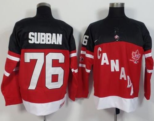 Olympic CA. #76 P.K Subban Red 100th Anniversary Stitched Jersey