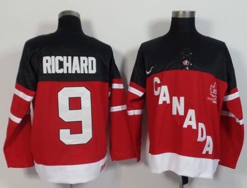 Olympic CA. #9 Maurice Richard Red 100th Anniversary Stitched Jersey