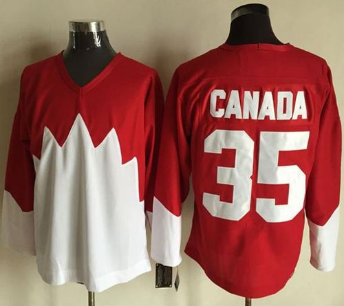 Olympic CA. #35 Canada Red White 1972 Commemorative CCM Stitched Jersey