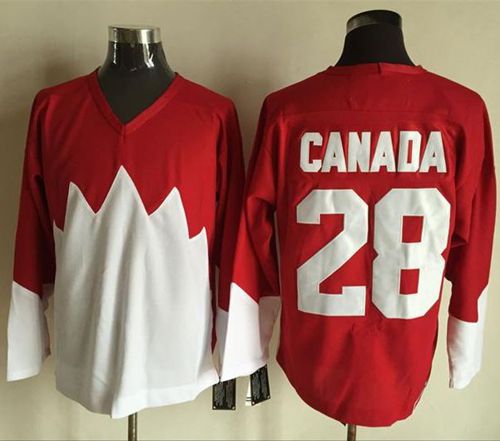 Olympic CA. #28 Canada Red White 1972 Commemorative CCM Stitched Jersey