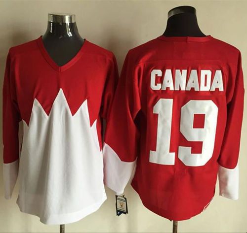 Olympic CA. #19 Canada Red White 1972 Commemorative CCM Stitched Jersey