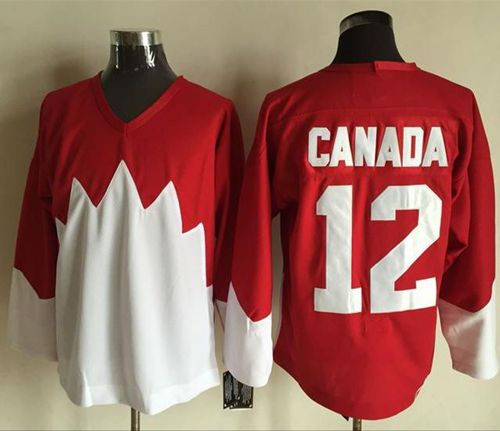 Olympic CA. #12 Canada Red White 1972 Commemorative CCM Stitched Jersey