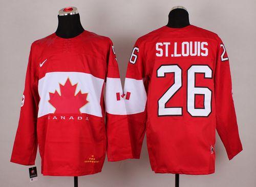 Olympic 2014 CA. #26 Martin St.Louis Red Stitched Jersey