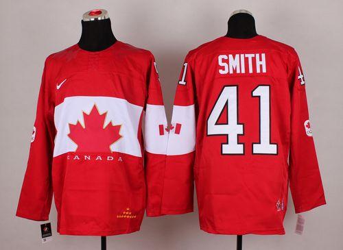 Olympic 2014 CA. #41 Mike Smith Red Stitched Jersey
