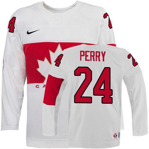 Olympic 2014 CA. #24 Corey Perry White Stitched Jersey