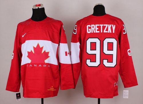 Olympic 2014 CA. #99 Wayne Gretzky Red Stitched Jersey