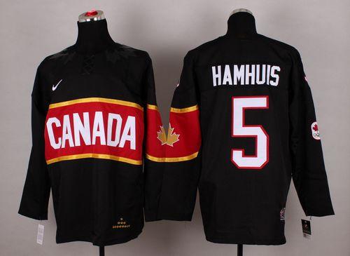Olympic 2014 CA. #5 Dan Hamhuis Black Stitched Jersey