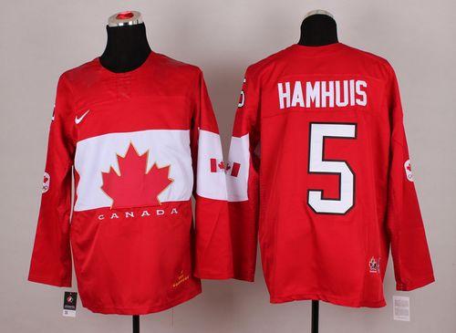 Olympic 2014 CA. #5 Dan Hamhuis Red Stitched Jersey