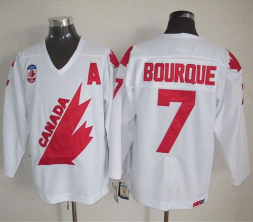 Olympic 1991 CA. #7 Ray Bourque White CCM Throwback Stitched Jersey