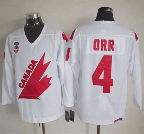Olympic 1991 CA. #4 Bobby Orr White CCM Throwback Stitched Jersey