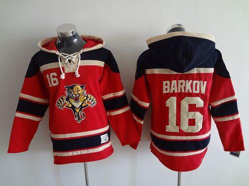 Panthers #16 Aleksander Barkov Red Sawyer Hooded Sweatshirt Stitched Jersey