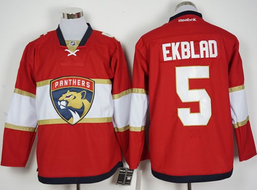 Panthers #5 Aaron Ekblad Red New Stitched Jersey