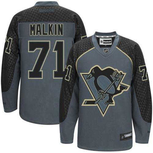 Penguins #71 Evgeni Malkin Charcoal Cross Check Fashion Stitched Jersey