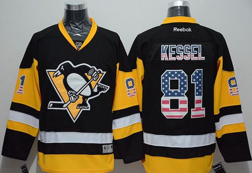 Penguins #81 Phil Kessel Black Alternate USA Flag Fashion Stitched Jersey